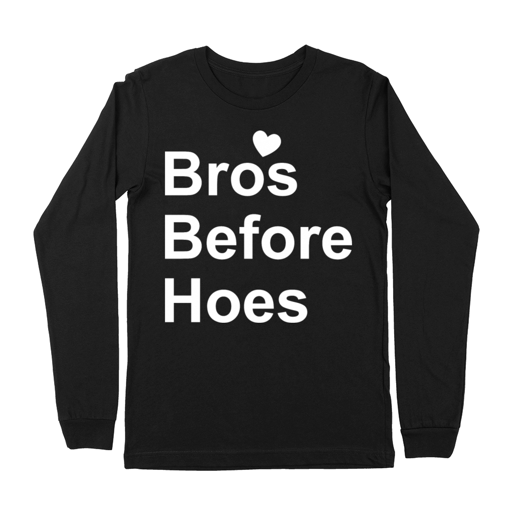 Bros Before Hoes Cute Gay Man Quote Premium Long Sleeve