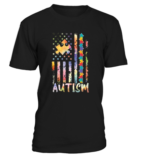 Autism Flag Colorful Puzzle Autism Awareness T-Shirt Unisex