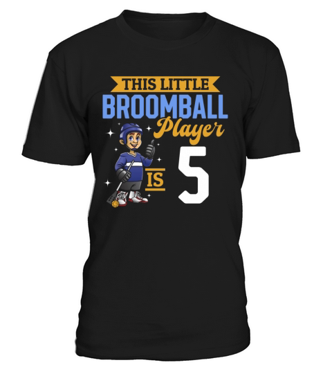 Broomball Player Kids 5th Birthday Broomball T-Shirt Unisex