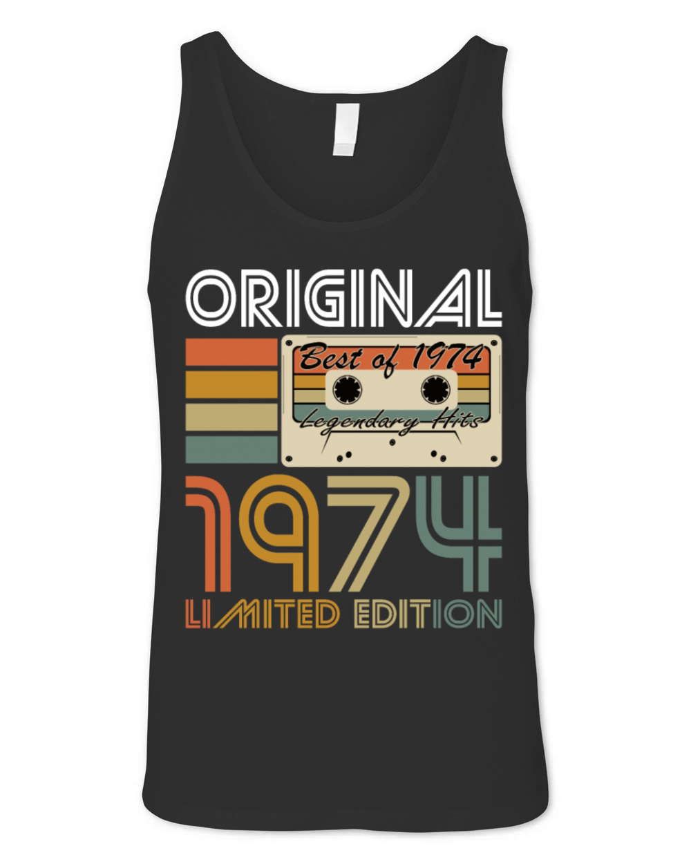 50th birthday vintage 1974 original 1974 Unisex Jersey Tank