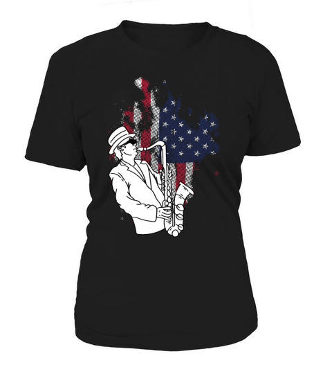 Saxophone American Flag Instrumentalist Gift Women's T-Shirt