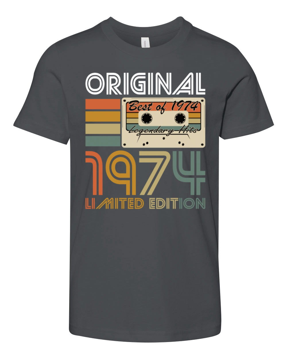 50th birthday vintage 1974 original 1974 Youth Unisex Jersey Tee