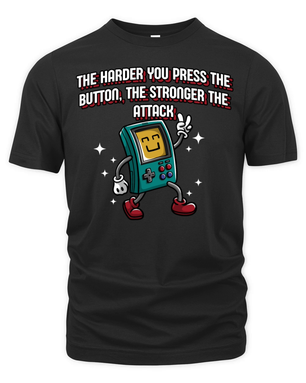 The Harder You Press the Button Funny Gamer Humor Organic Unisex T-shirt