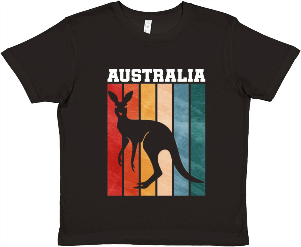 Australia Kangaroo Vintage Premium Kids Crewneck T-shirt