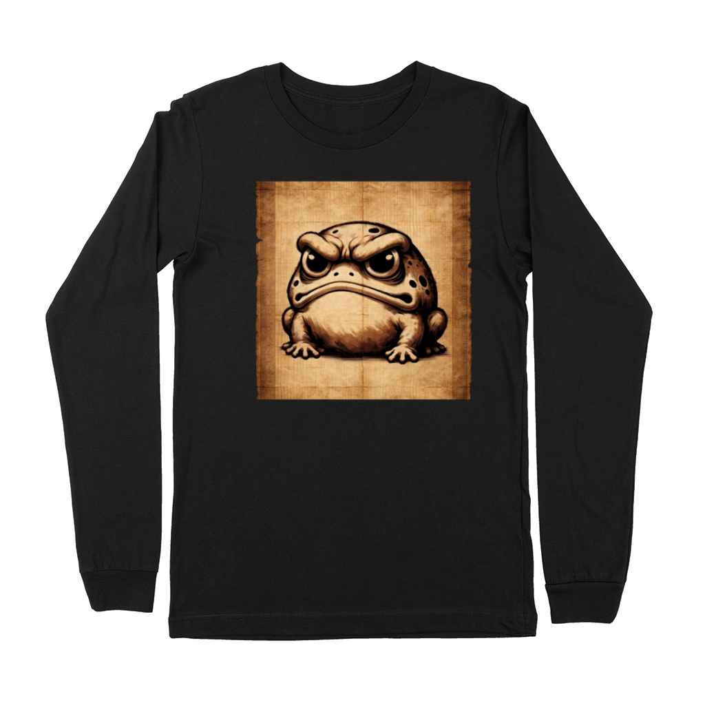 Classic Grumpy Frog Scenery Papyrus Scroll Premium Long Sleeve