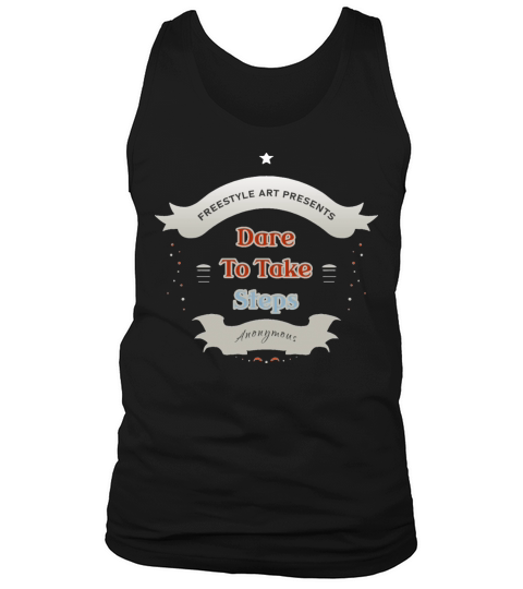 Dare to Take Steps Badge Typography Tank Top Unisex