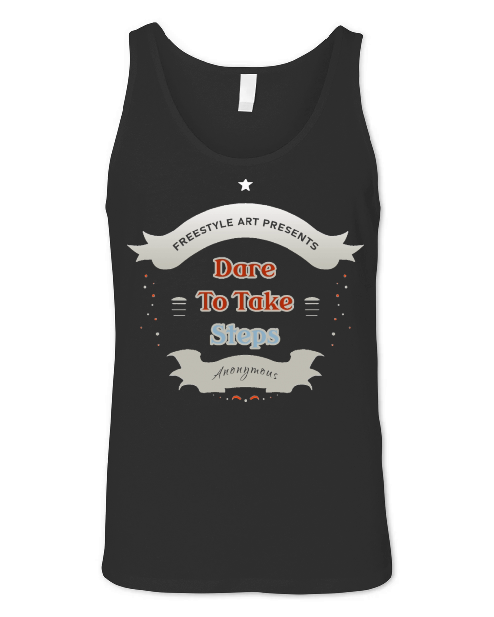 Dare to Take Steps Badge Typography Unisex Jersey Tank