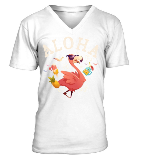 Aloha Beaches Tropical Hawaiian Summer Island V-Neck T-shirt