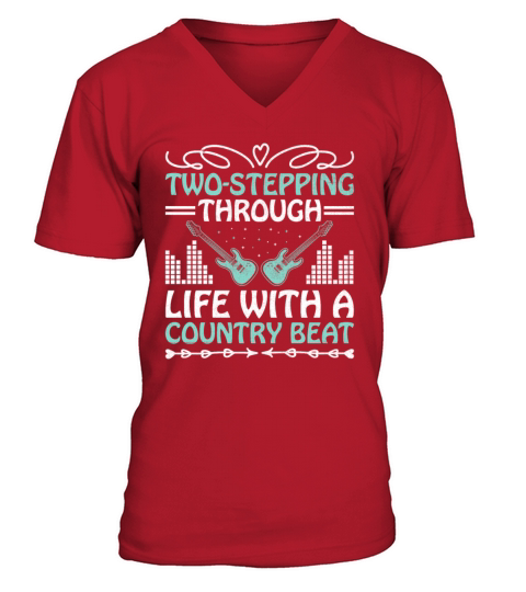 County Music Vintage Music Lover Western Country C V-Neck T-shirt