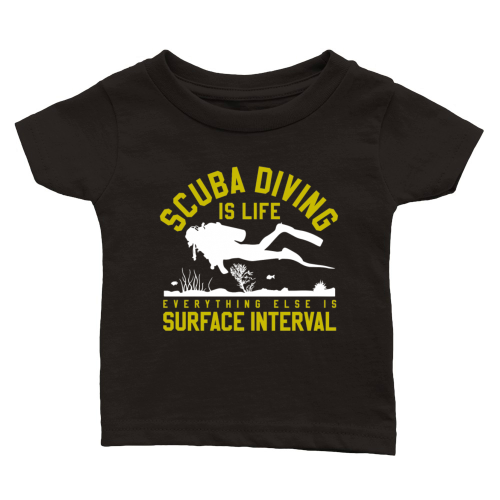 Scuba Diving Funny Vintage Diver Gift Classic Baby Crewneck T-shirt