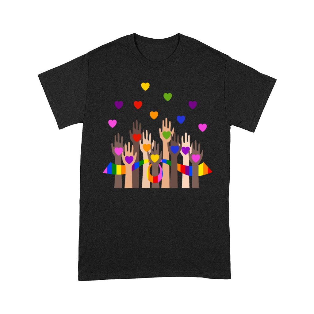 Gay Pride Clothing LGBT Rainbow Flag Heart Unity Comfort T-shirt