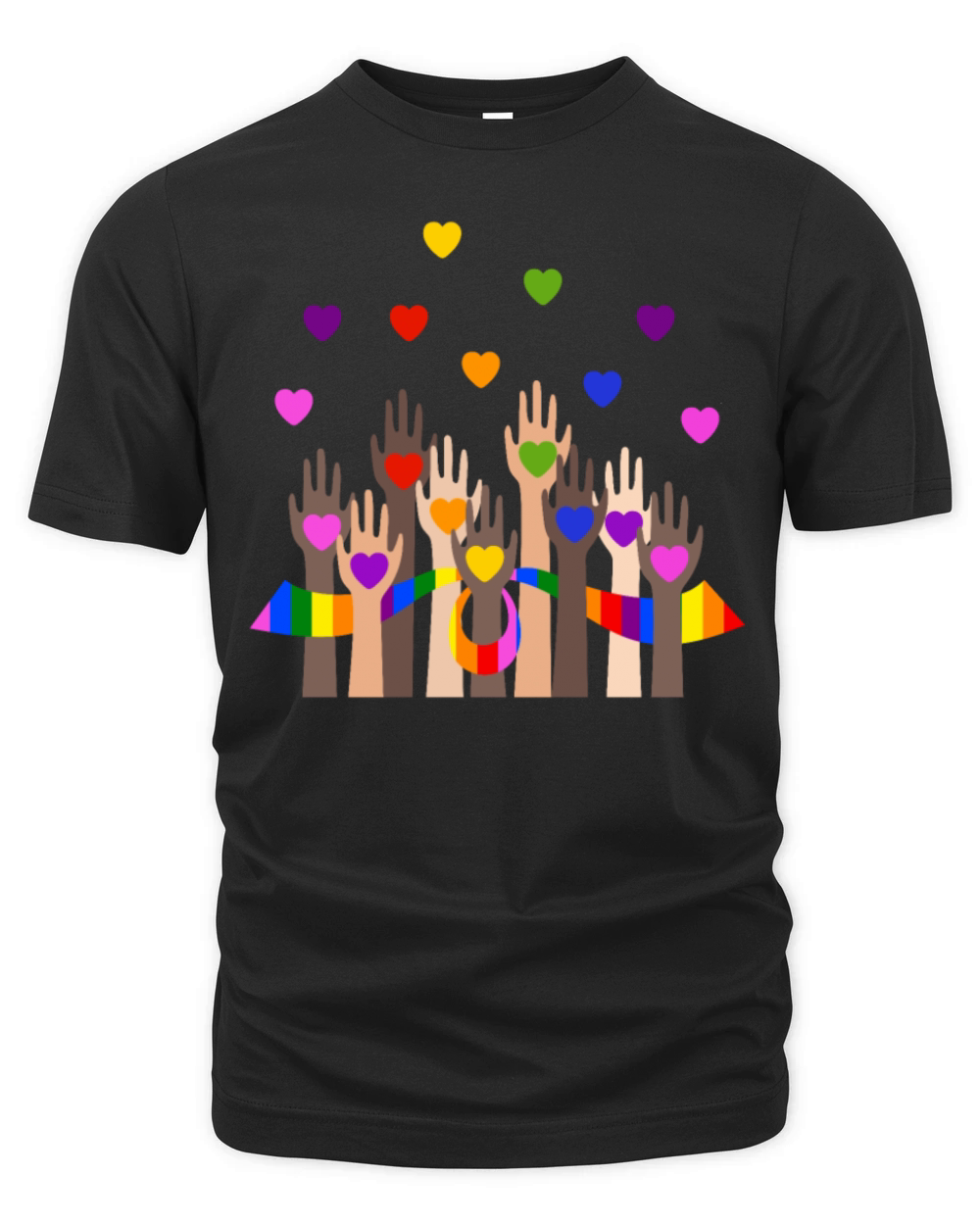 Gay Pride Clothing LGBT Rainbow Flag Heart Unity Organic Unisex T-shirt