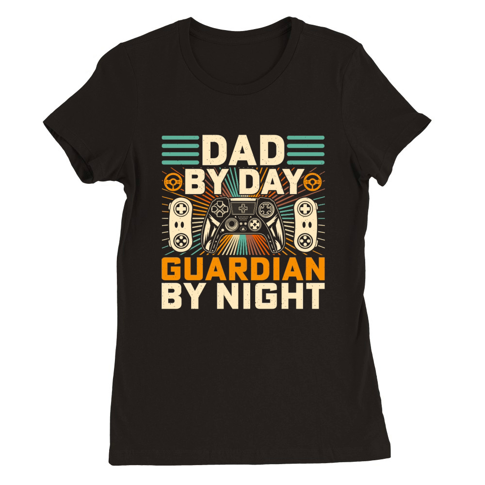 fathers day Retro Video Game   dad by day guardian by night Premium Womens Crewneck T-shirt