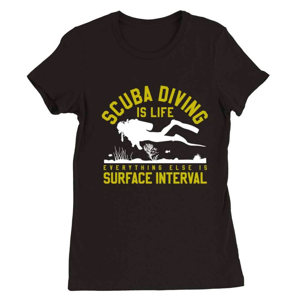 Scuba Diving Funny Vintage Diver Gift Premium Womens Crewneck T-shirt