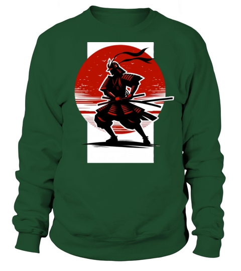 Japanese Samurai Silhouette Vintage Fighter Retro Sweatshirt Unisex