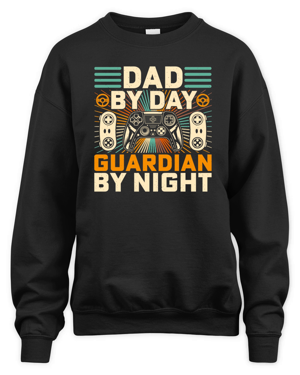 fathers day Retro Video Game   dad by day guardian by night Unisex Premium Crewneck Sweatshirt