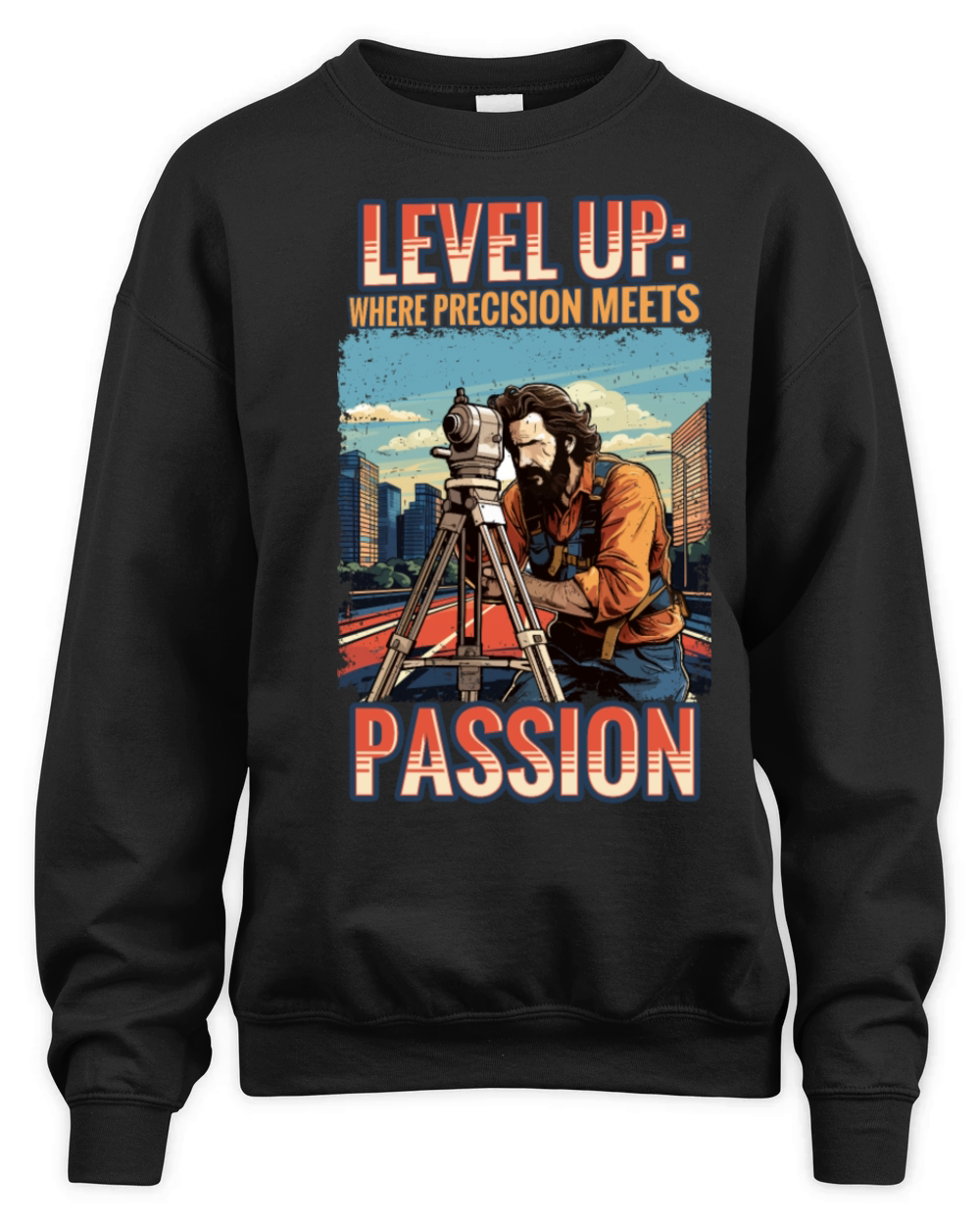 Vintage Land Surveyor Precision Meets Passion Unisex Premium Crewneck Sweatshirt