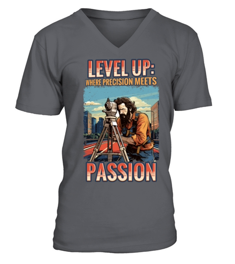 Vintage Land Surveyor Precision Meets Passion V-Neck T-shirt