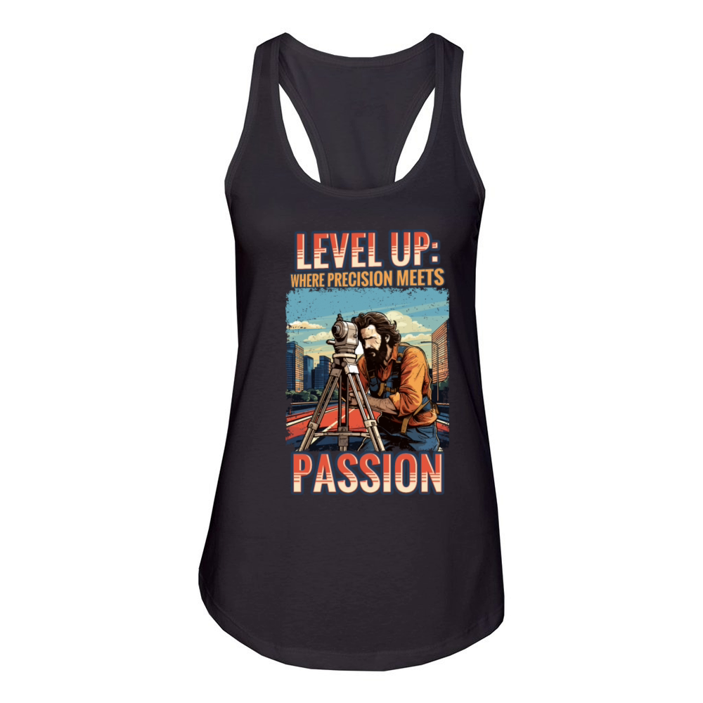 Vintage Land Surveyor Precision Meets Passion Women's Racerback Tank
