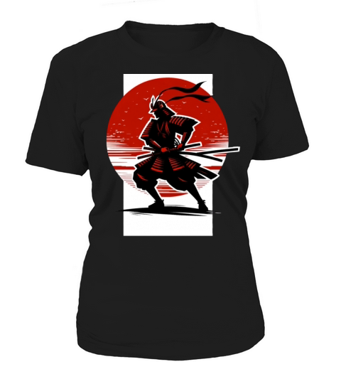 Japanese Samurai Silhouette Vintage Fighter Retro Women's T-Shirt