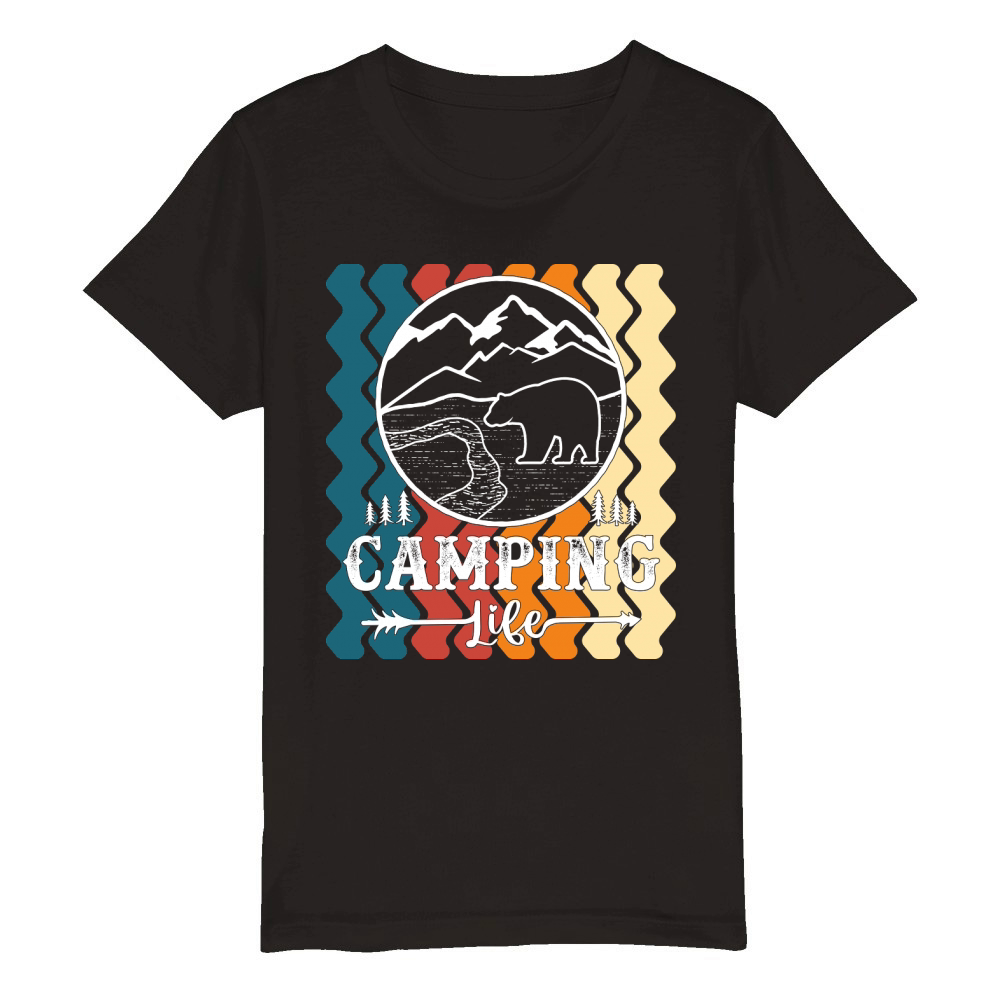 Camping Lile 2 Organic Kids Crewneck T-shirt