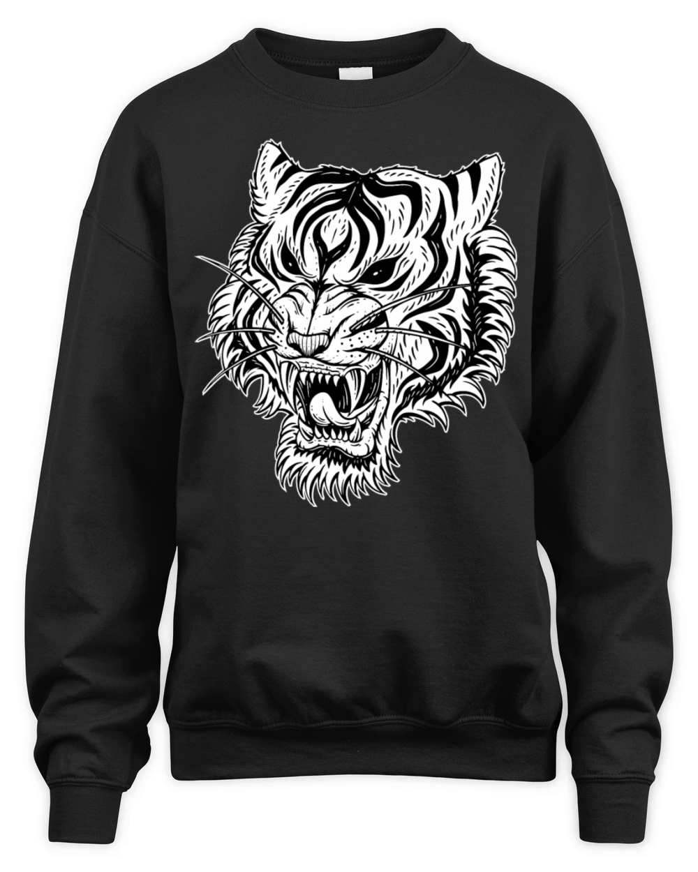 Dark Angry Tiger Sideview Unisex Premium Crewneck Sweatshirt