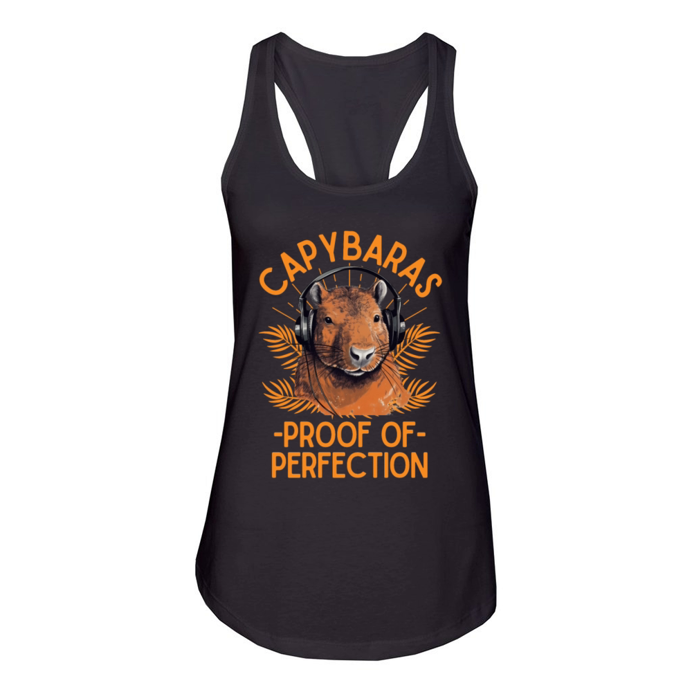 Capybara with headphones Women's Racerback Tank