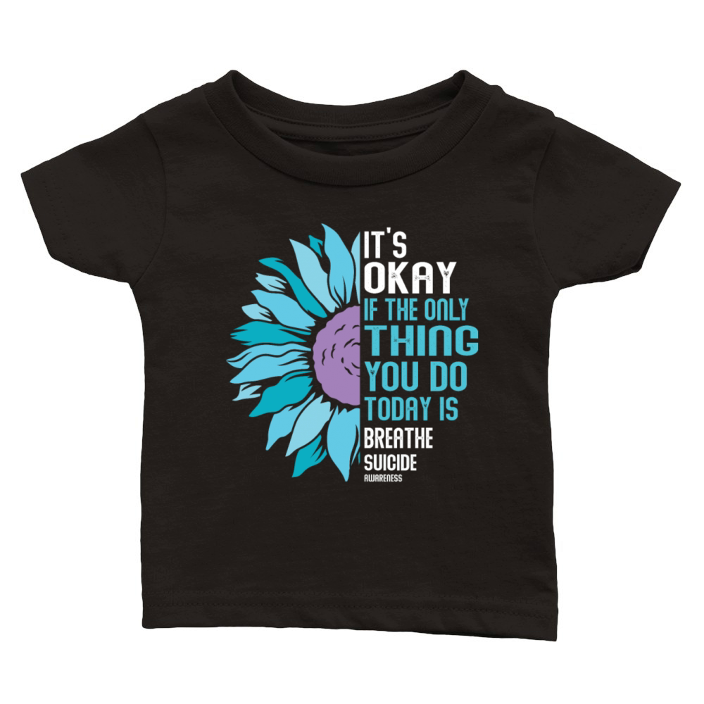 Mental Health Warrior Purple and Teal Classic Baby Crewneck T-shirt