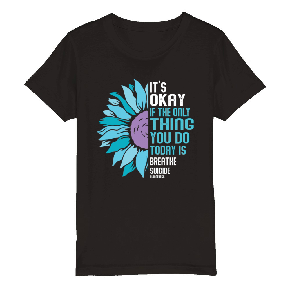 Mental Health Warrior Purple and Teal Organic Kids Crewneck T-shirt