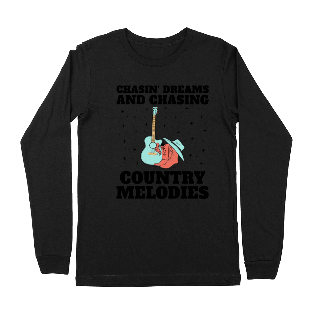 County Music Vintage Music Lover Western Country C Premium Long Sleeve