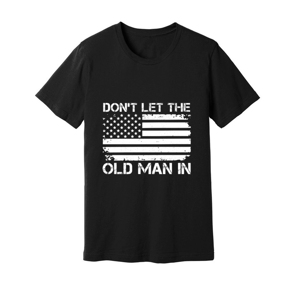 Retro Dont let the old man in Vintage USA Flag Unisex Jersey Tee
