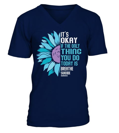 Mental Health Warrior Purple and Teal V-Neck T-shirt
