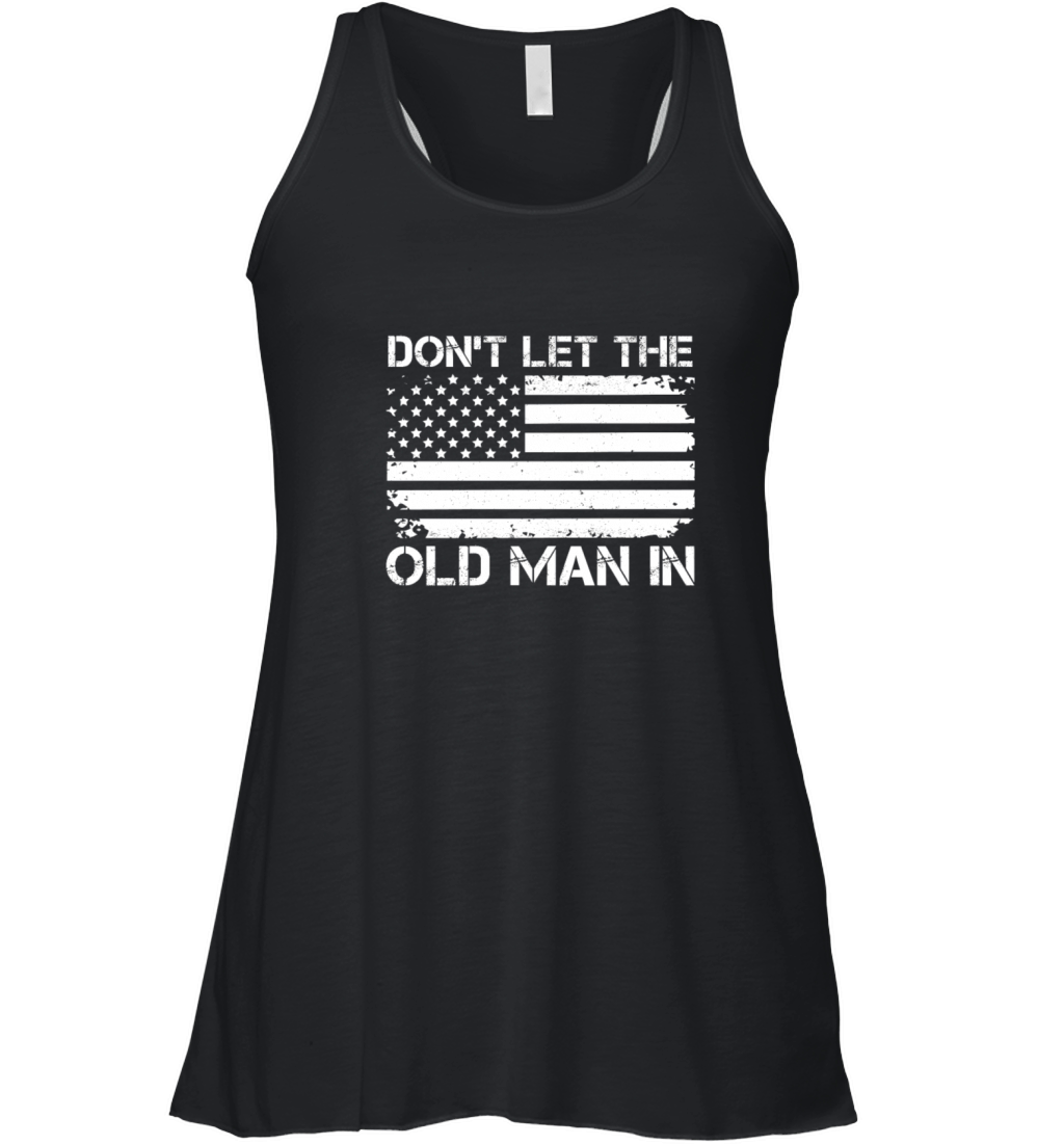 Retro Dont let the old man in Vintage USA Flag Women's Flowy Tank Top
