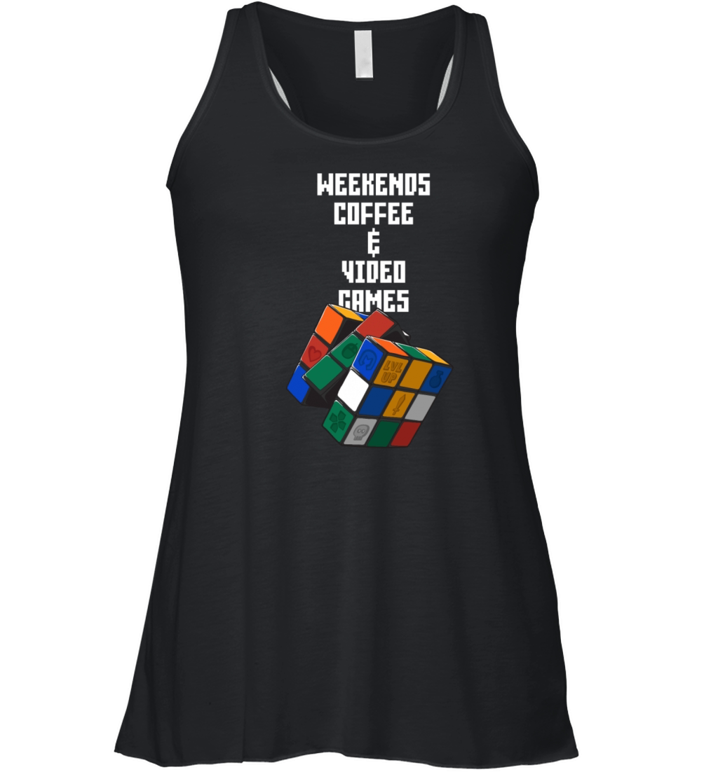 Weekends Coffee and Video Games Gamer Coffee Lover Women's Flowy Tank Top
