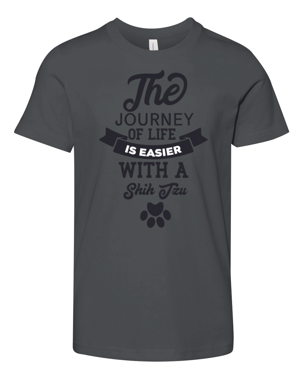 The Journey of Life is Easier with a Shih Tzu Youth Unisex Jersey Tee