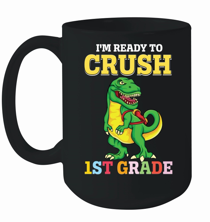 T rex Dinosaur Back to School 1st grade Ceramic Mug