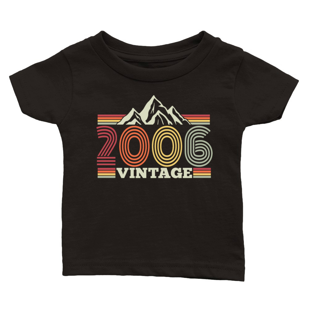 18th Birthday Vintage Mountains Hiking Classic Baby Crewneck T-shirt