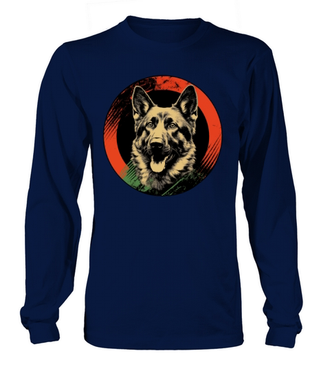 German Shepherd Funny Dog Vintage Retro German Long sleeved Unisex