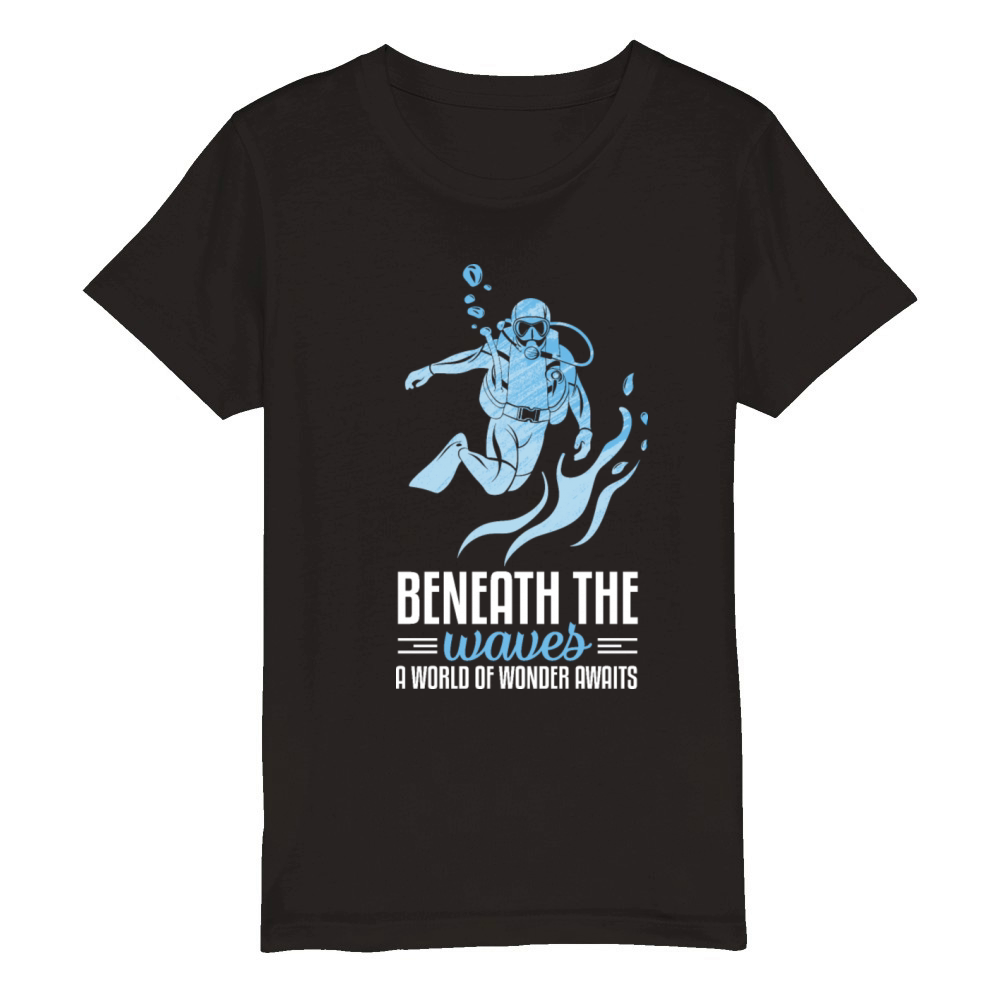 Beneath the Waves a world of wonder awaits Organic Kids Crewneck T-shirt