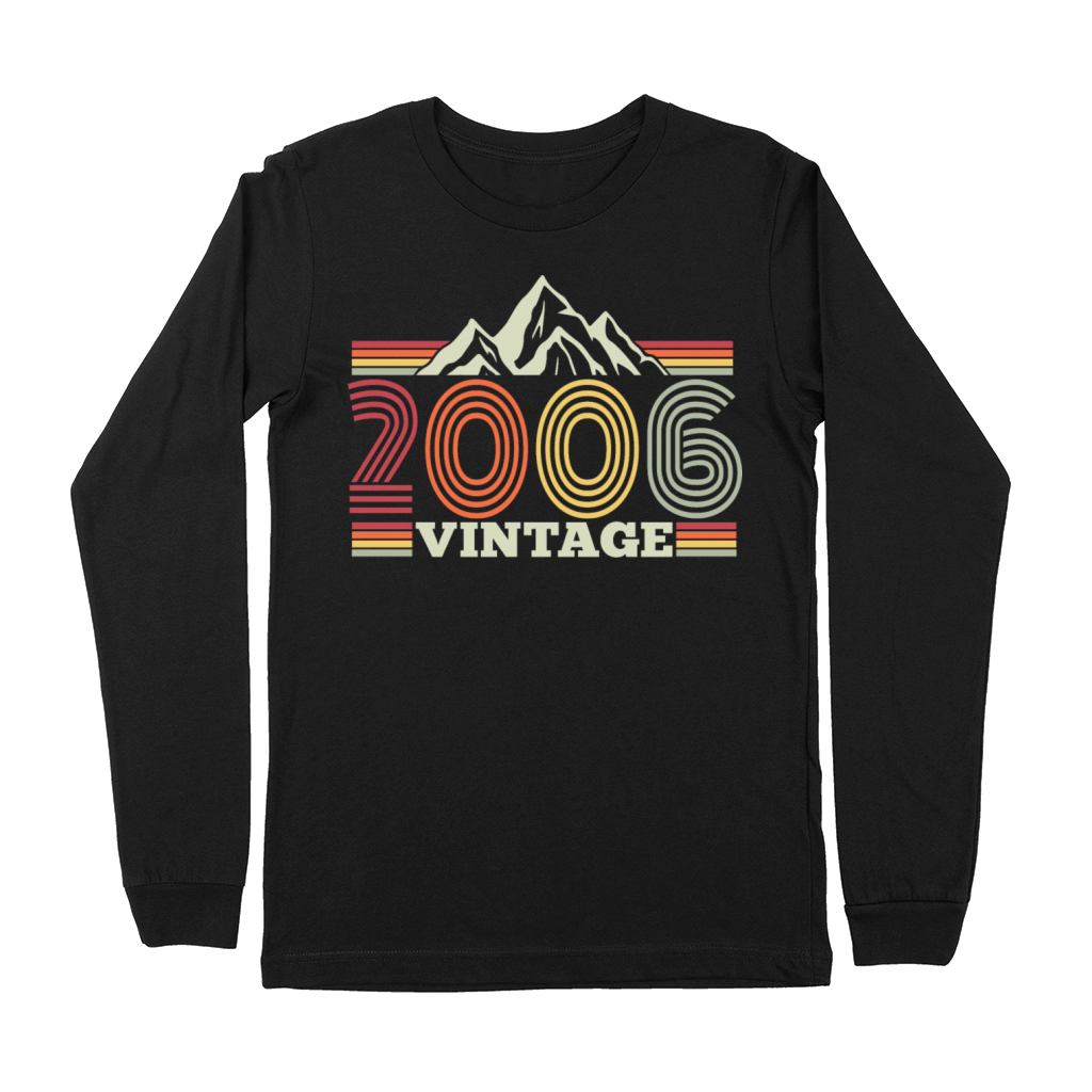 18th Birthday Vintage Mountains Hiking Premium Long Sleeve