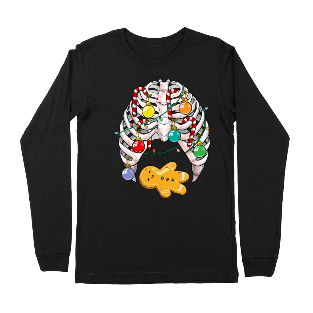 Gingerbread Man X Ray Skeleton Bones Christmas Premium Long Sleeve