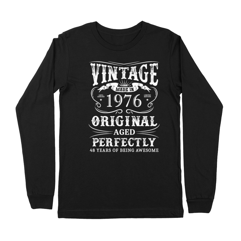 Vintage Made In 1976 48 Years Of Being Awesome Premium Long Sleeve