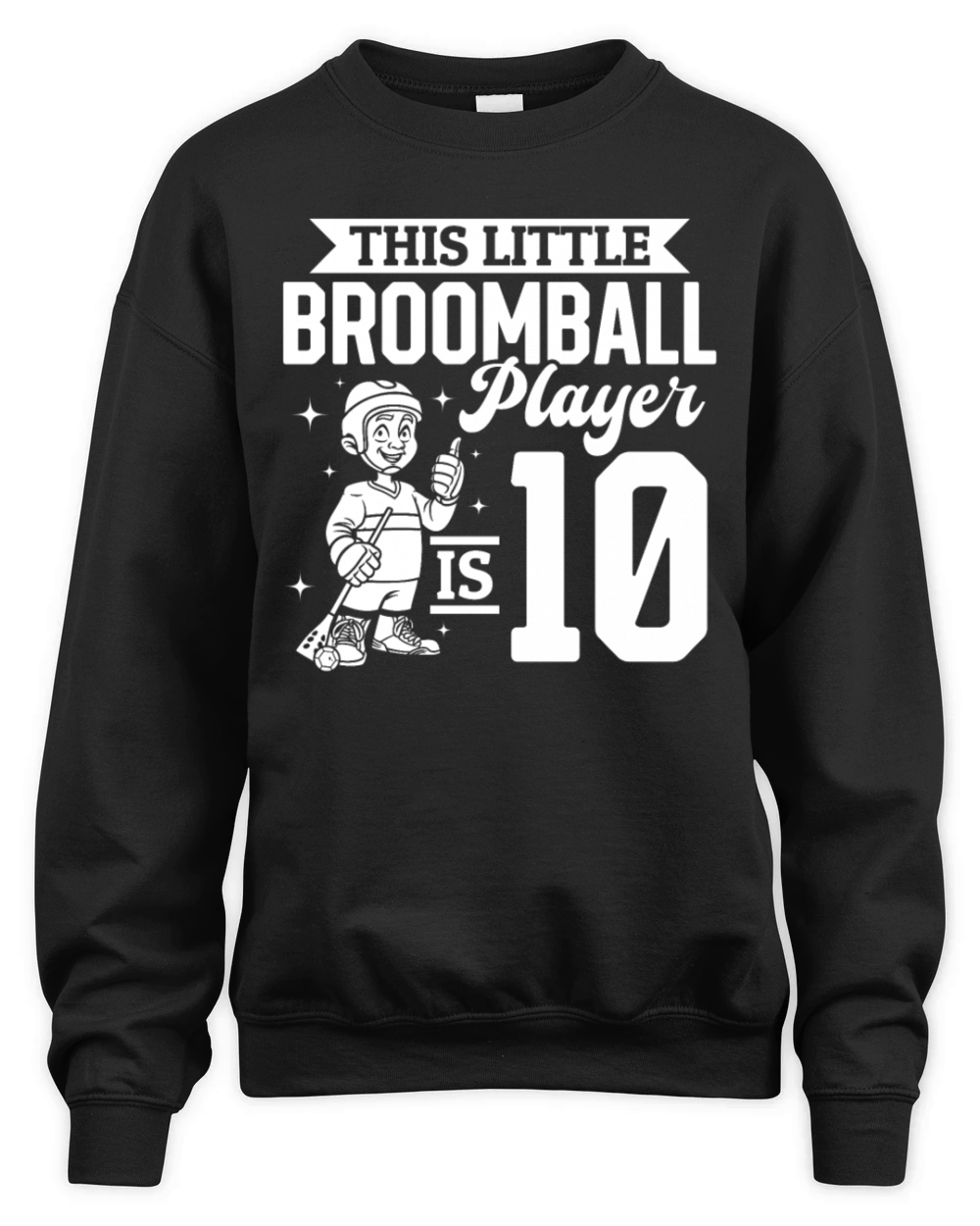 This Little Broomball Player Is 10 Years Old - Bro Unisex Premium Crewneck Sweatshirt