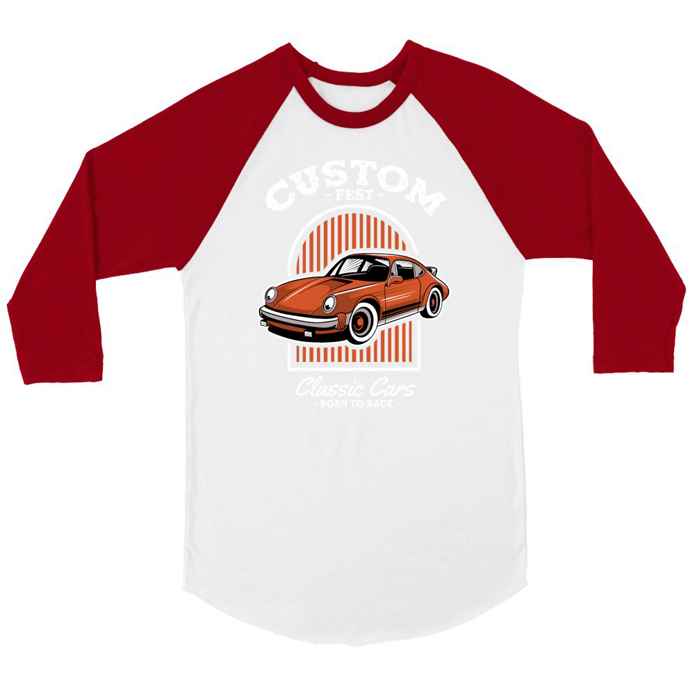 Classic Car Custom Fest Unisex ¾ sleeve Raglan T-shirt