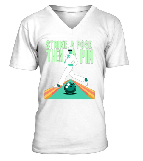 Funny Bowling Team Bowler Strike Bowling Club V-Neck T-shirt