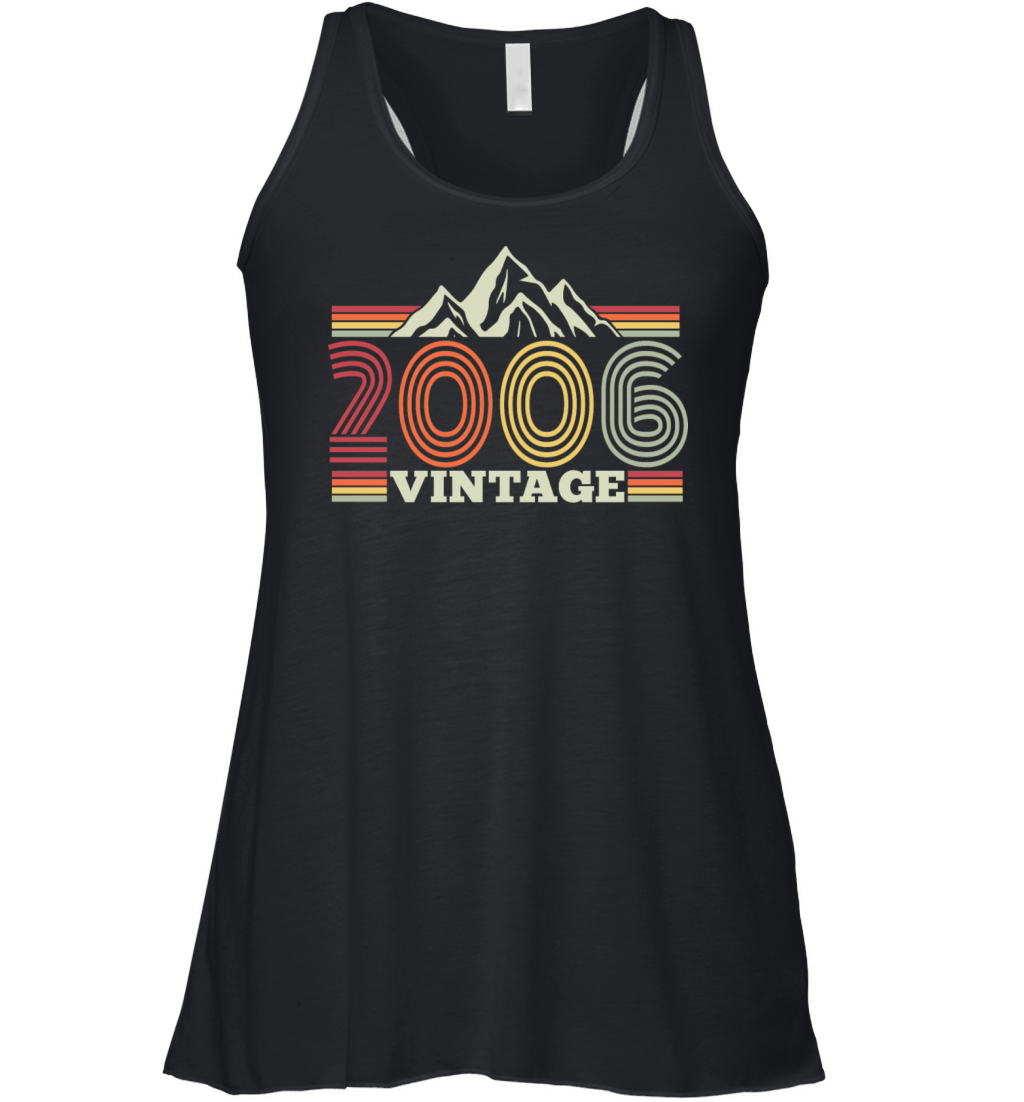 18th Birthday Vintage Mountains Hiking Women's Flowy Tank Top