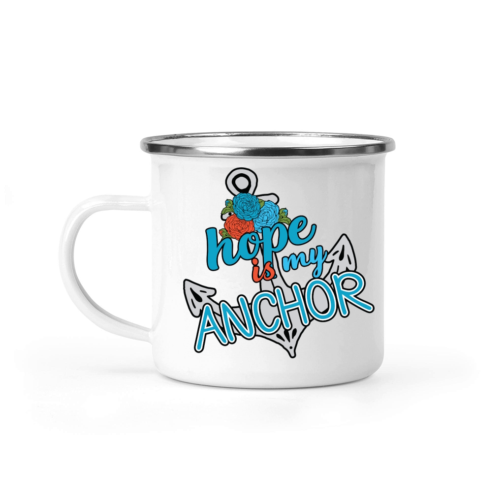 Hope is My Anchor Floral Camping Mug