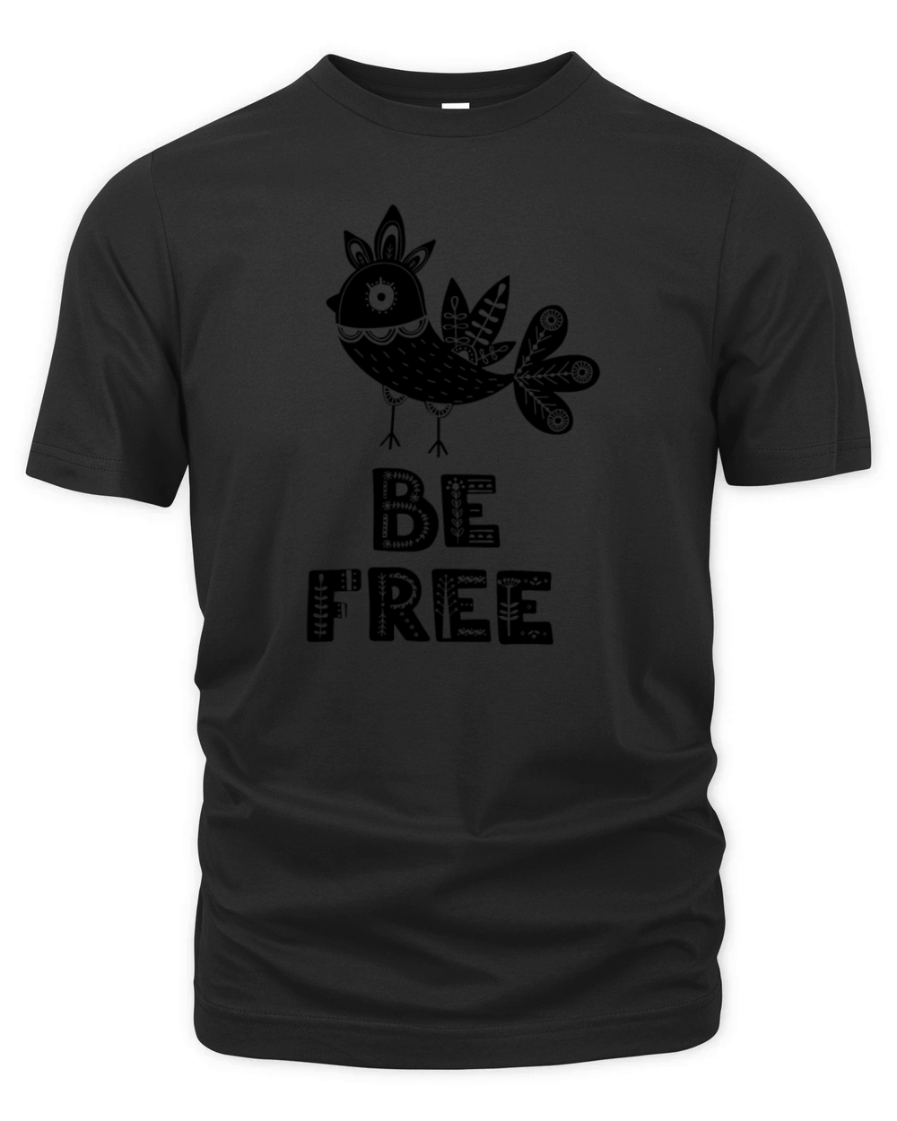 Quote Be Free and Bird Organic Unisex T-shirt