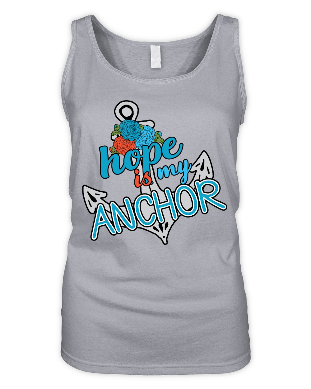 Hope is My Anchor Floral Organic Women's Tank Top