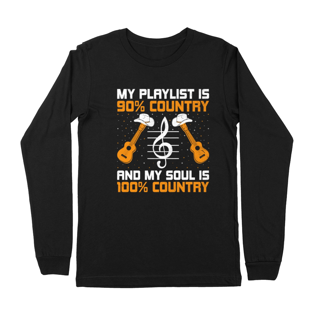 County Music Vintage Music Lover Western Country C Premium Long Sleeve